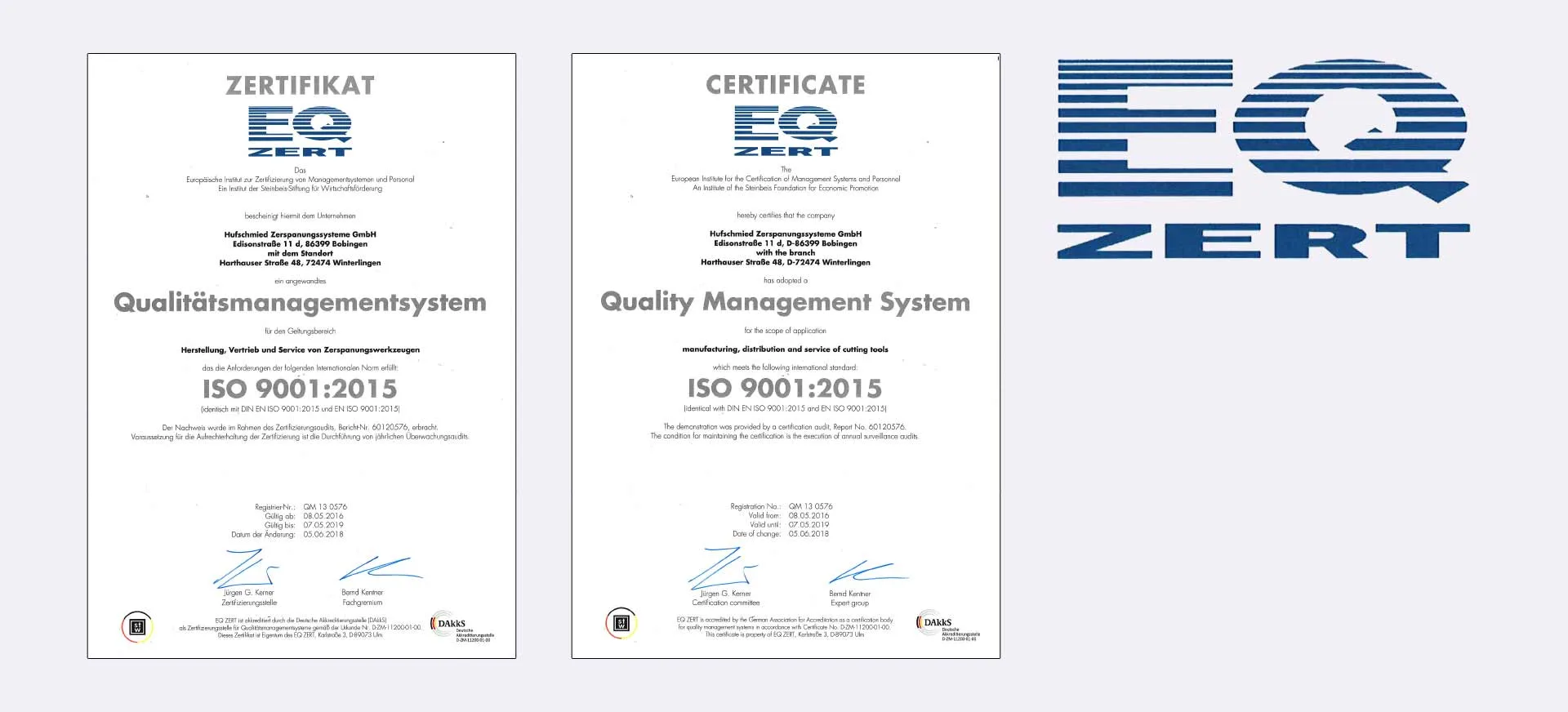 Zertifikat ‚ISO 9001:2015‘